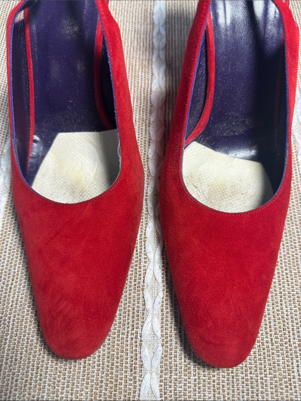 Fendi Red Suede Slingback Heels - Picture 12 of 12